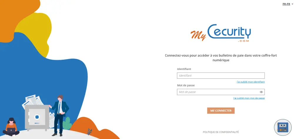 L'écran de connexion à My Cecurity.com